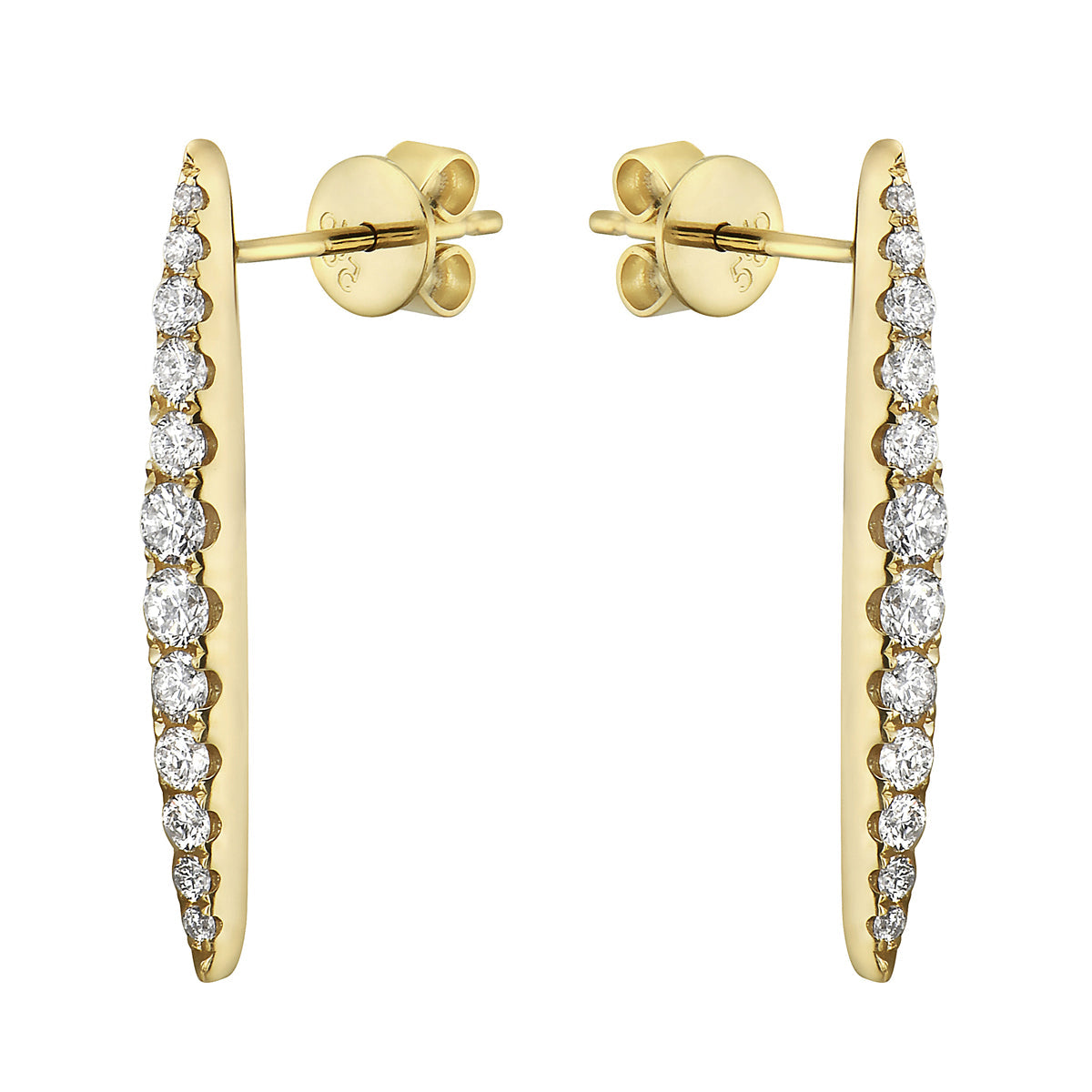 18K Yellow Gold Diamond Earrings