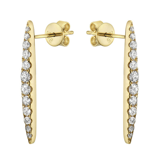 18K Yellow Gold Diamond Earrings