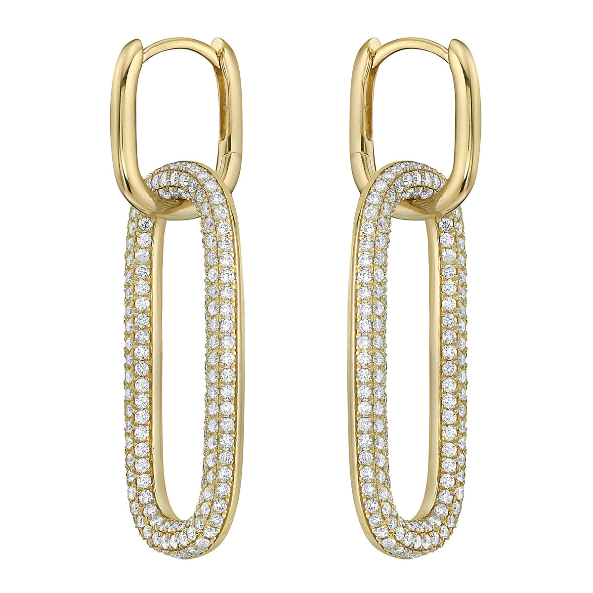 14K Yellow Gold Diamond Earrings