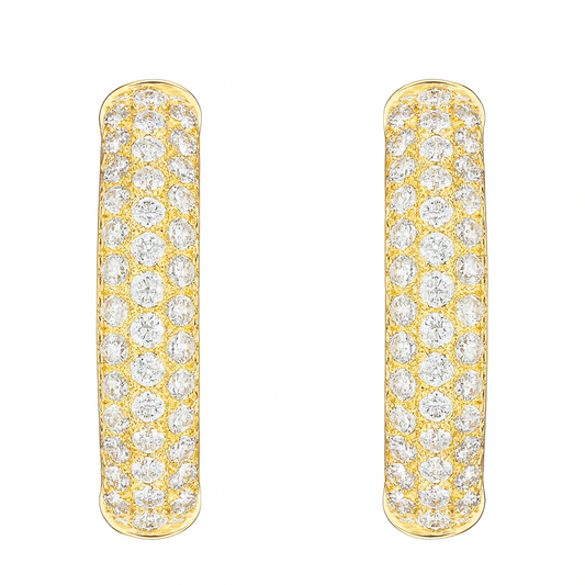 14K Yellow Gold Diamond Earrings, 0.64ct