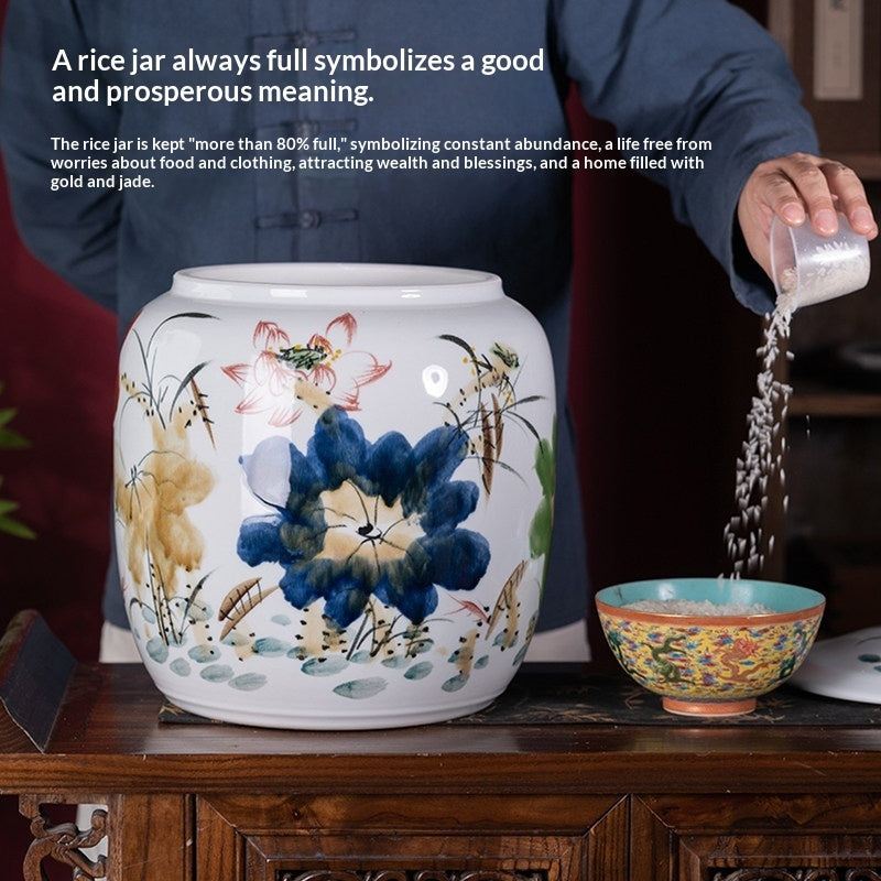 Thickened Airtight Ceramic Tea Canister – Sealed Moisture-Proof Kitchen Storage Jar