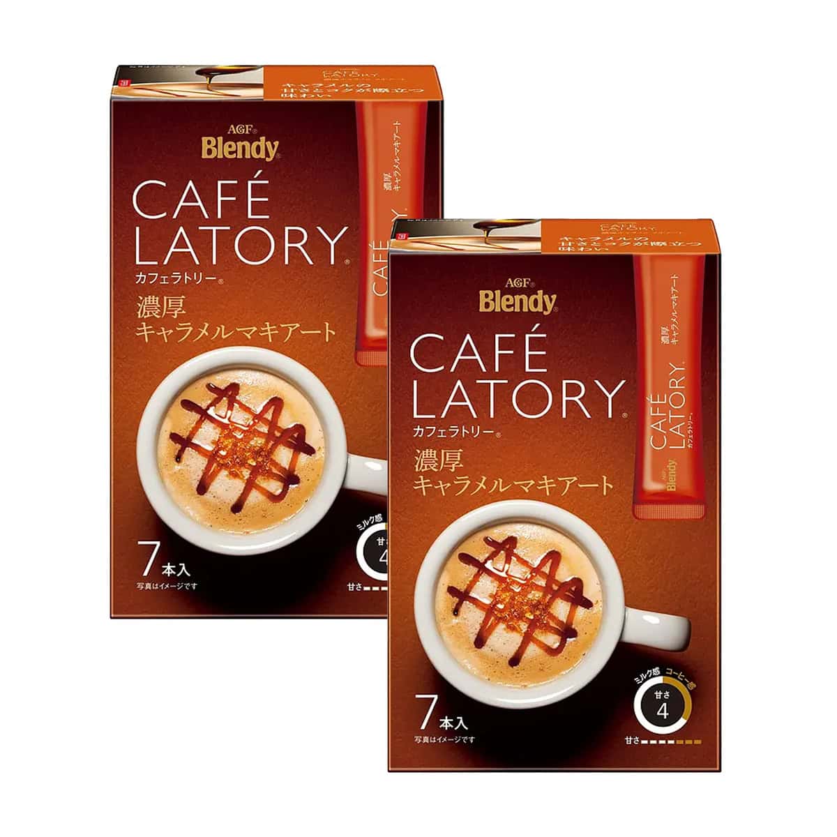 AGF Blendy Cafe Latory Caramel Macchiato 7 Sticks x 2 Boxes