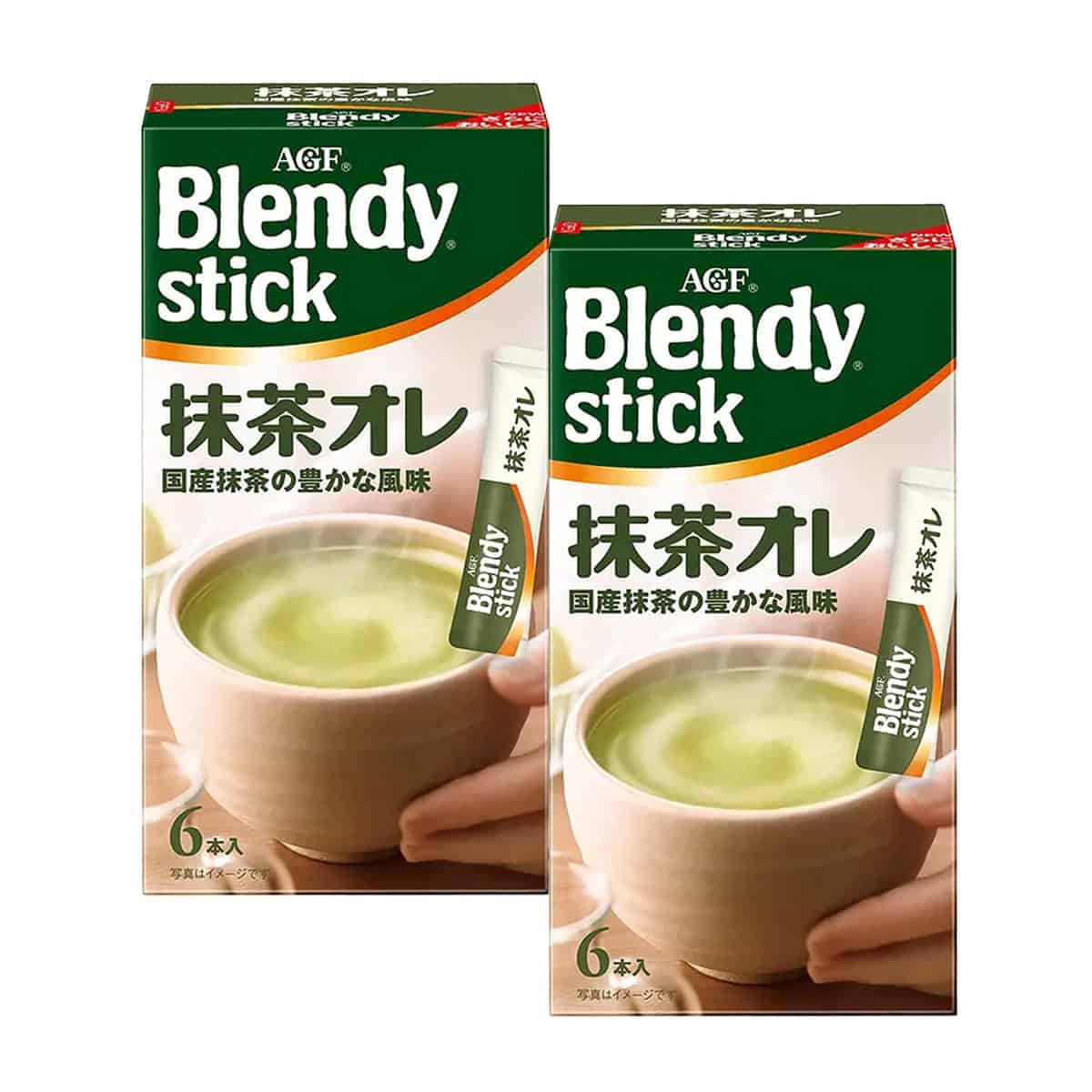 AGF Blendy Stick Matcha Au Lait Green Tea Latte 6 Sticks x 2 Boxes