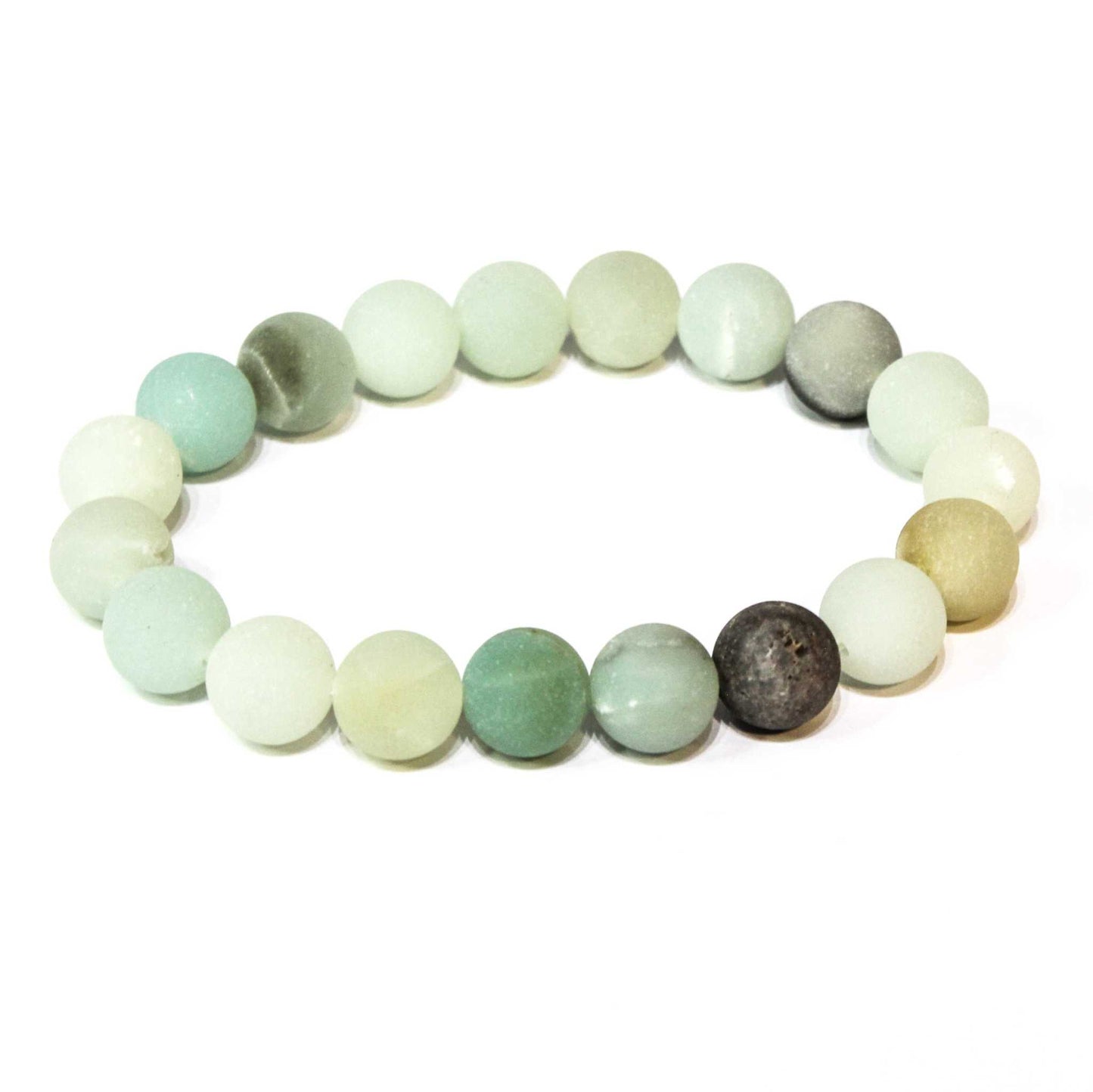 Amazonite (Matte) Round Bead Bracelet - Calm Communication