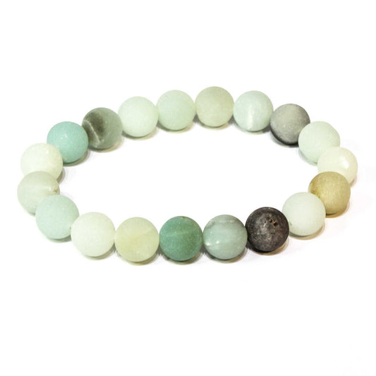 Amazonite (Matte) Round Bead Bracelet - Calm Communication