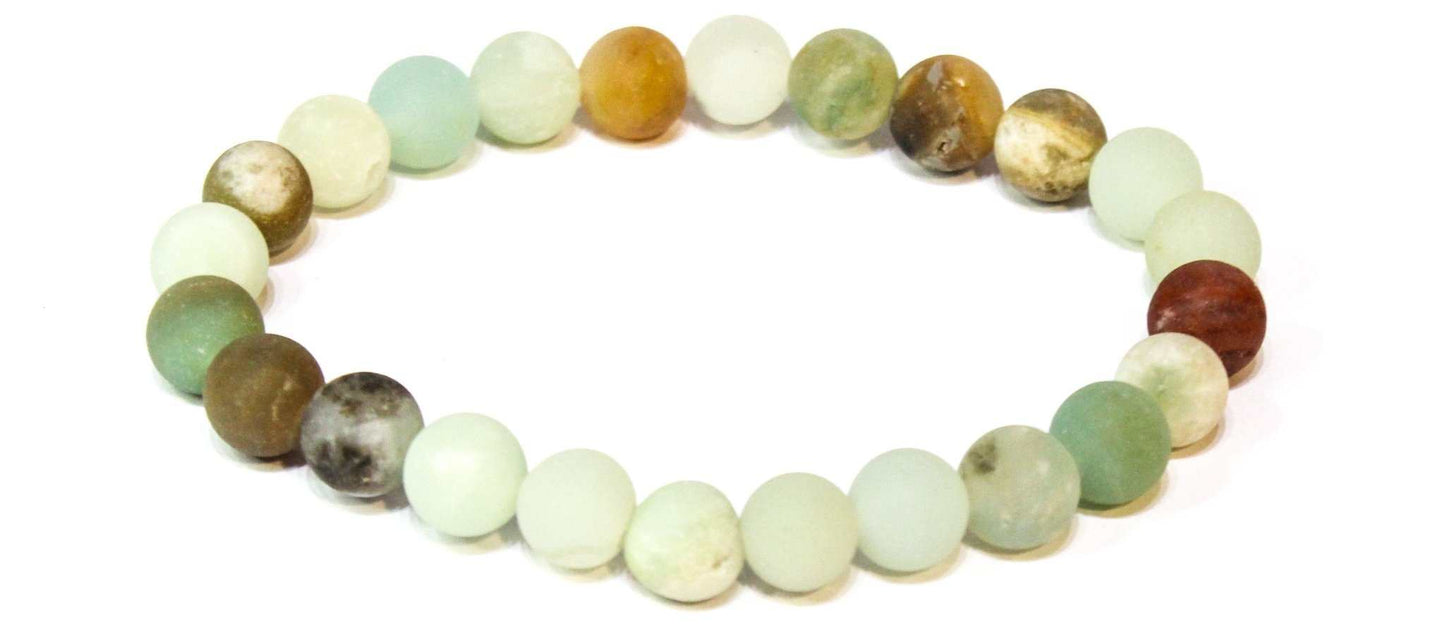 Amazonite (Matte) Round Bead Bracelet - Calm Communication