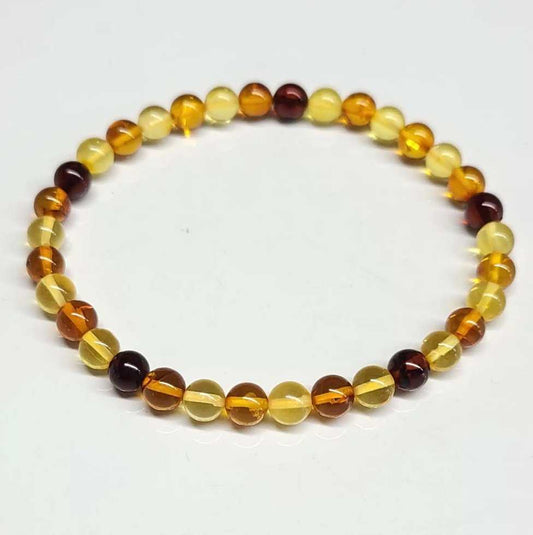 Amber Round Bead Bracelet 6mm - Spiritual Breakthrough