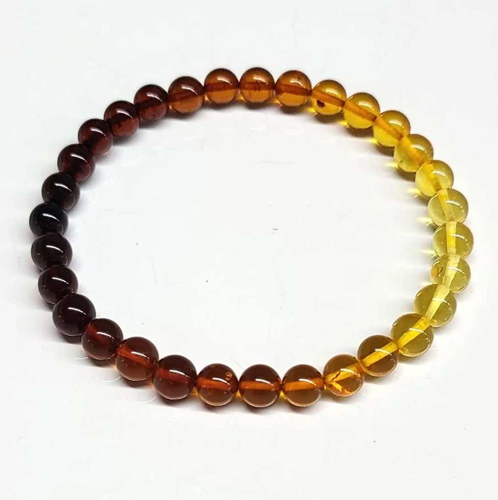 Amber Round Bead Bracelet 6mm - Spiritual Breakthrough