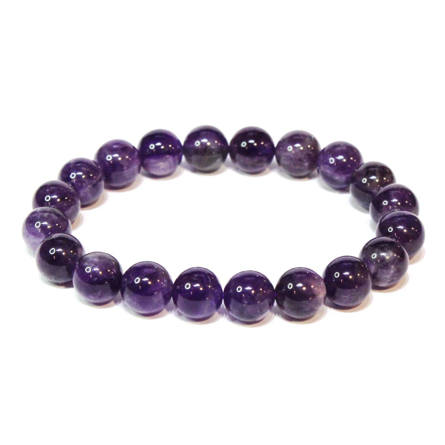 Amethyst Round Bead Bracelet - Spiritual Protection