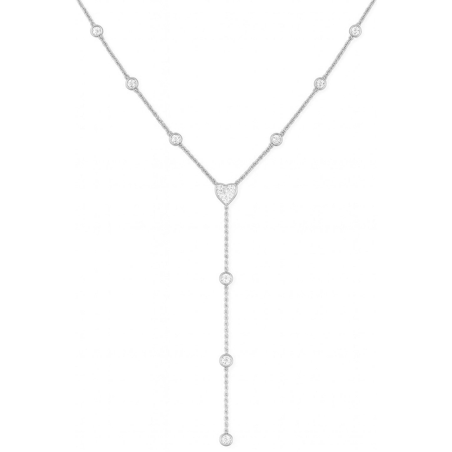 14K White Gold Diamond Necklace, 0.72ct