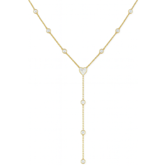 14K Yellow Gold Diamond Necklace, 0.72ct