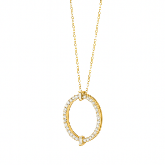 14K Yellow Gold Diamond Necklace, 0.4ct