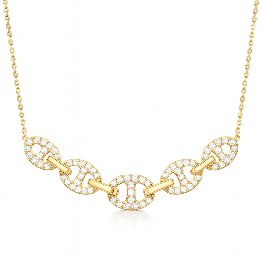 14K Yellow Gold Diamond Necklace, 0.51ct