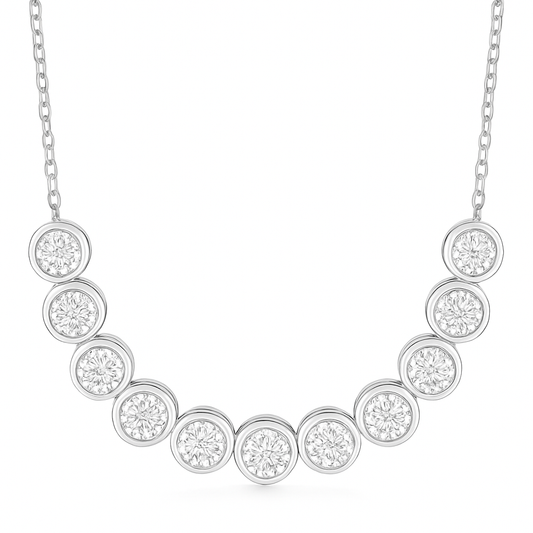 14K White Gold Diamond Necklace, 0.85ct