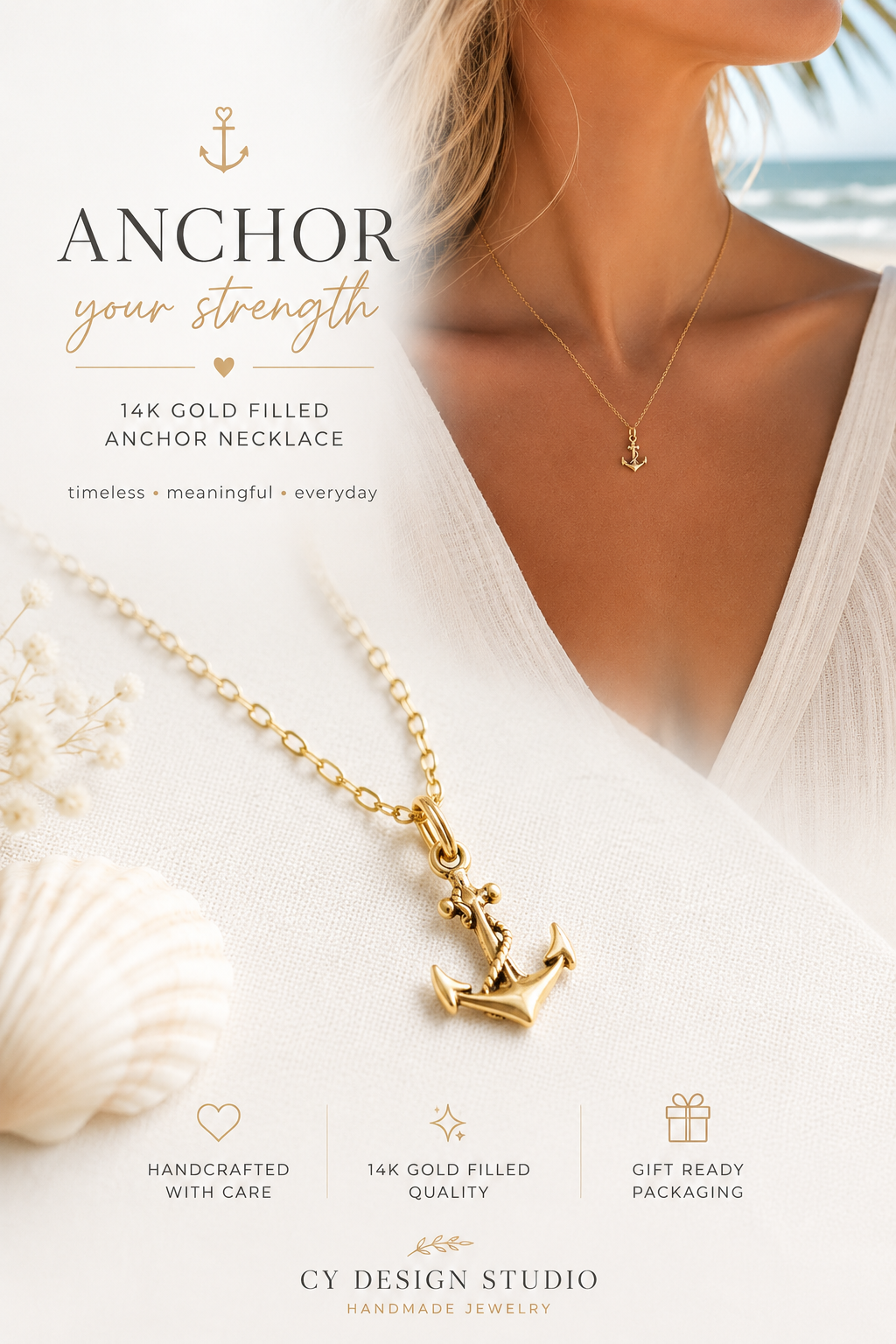 Anchor Necklace - 14k Gold Filled
