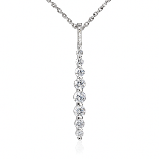 14K White Gold Diamond Pendant, 0.63ct