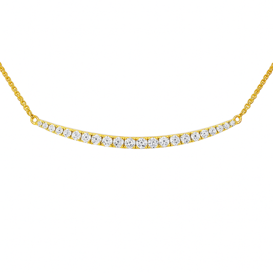 14K Yellow Gold Curves Necklace, 0.45ct