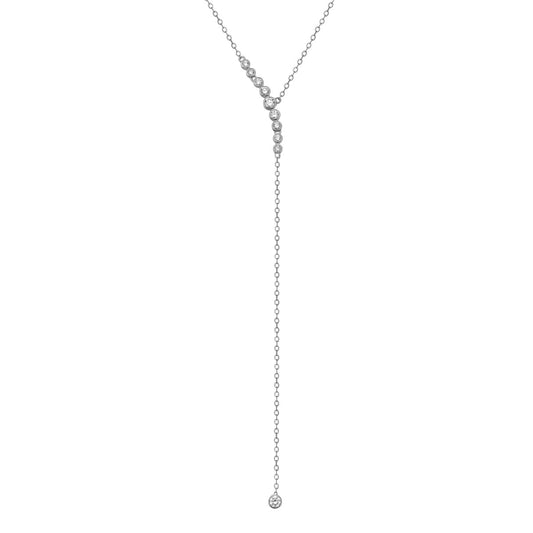 14K White Gold Diamond Drop Pendant, 0.5ct