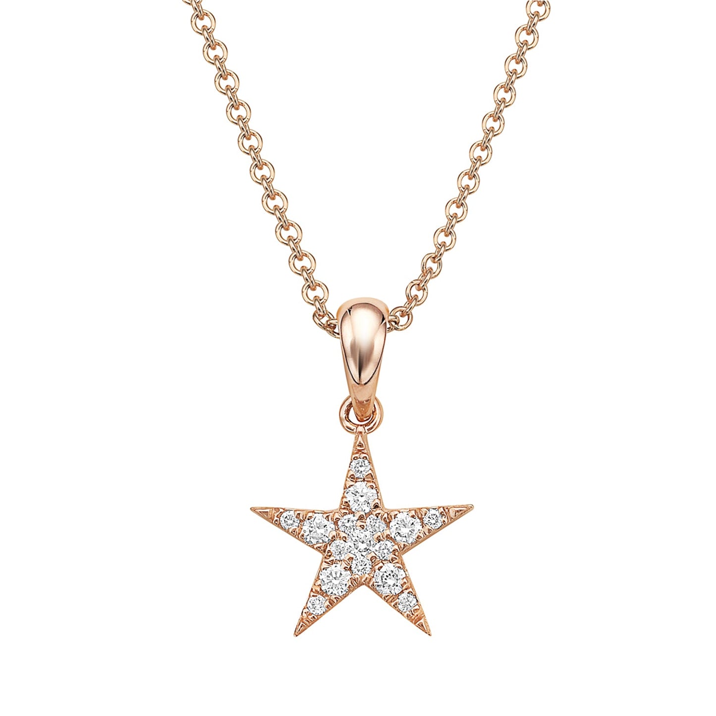14K Rose Gold Diamond Pendant, 0.15ct