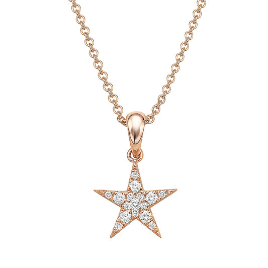 14K Rose Gold Diamond Pendant, 0.15ct