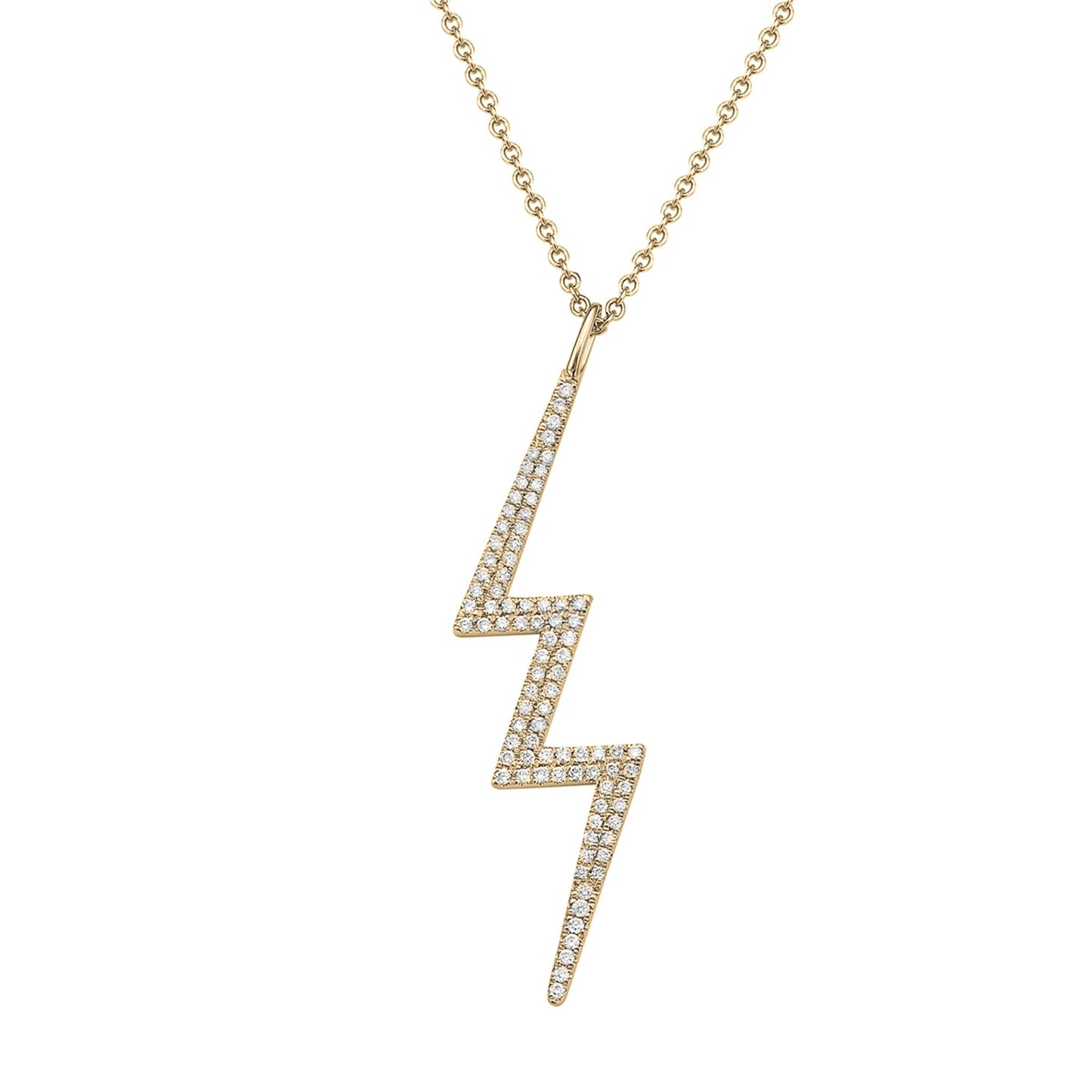 14K Yellow Gold Diamond Lighting Bolt Pendant, 0.23ct