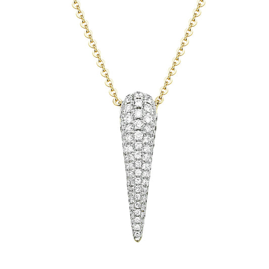 14K Yellow Gold Diamond Drop Pendant, 0.47ct