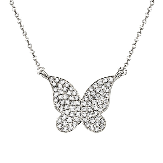 14K White Gold Diamond Pendant, 0.21ct