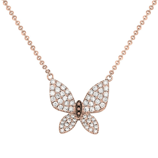 14K Rose Gold Diamond Necklace
