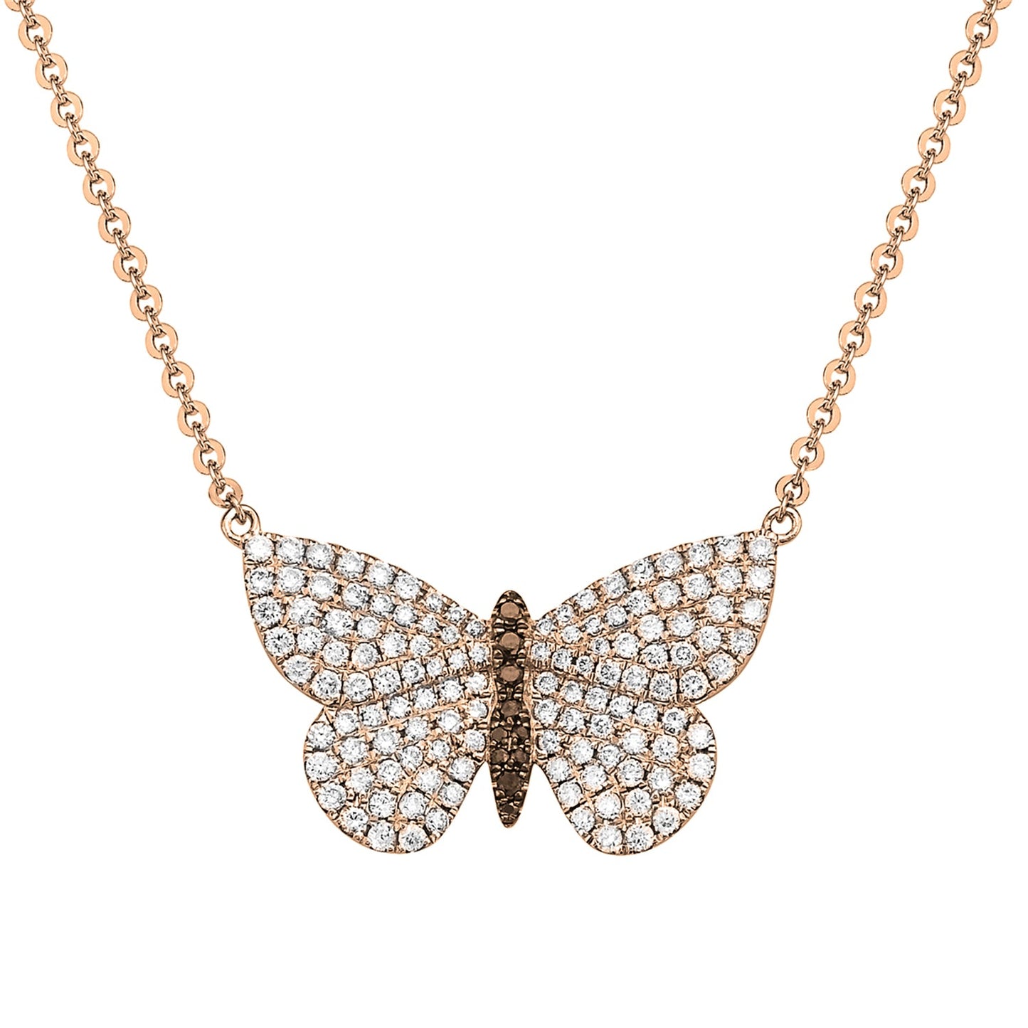 14K Rose Gold Diamond Necklace