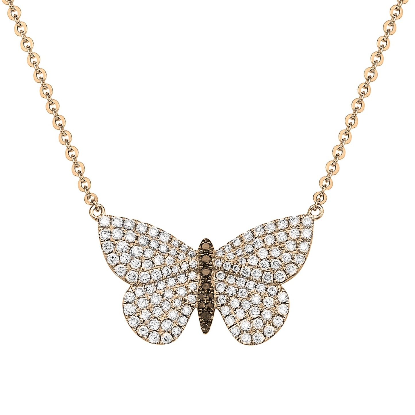 14K Yellow Gold Diamond Butterfly Pendant, 0.52ct