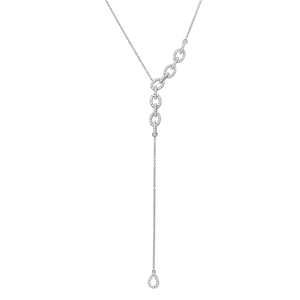 14K White Gold Diamond Pendant, 0.65ct
