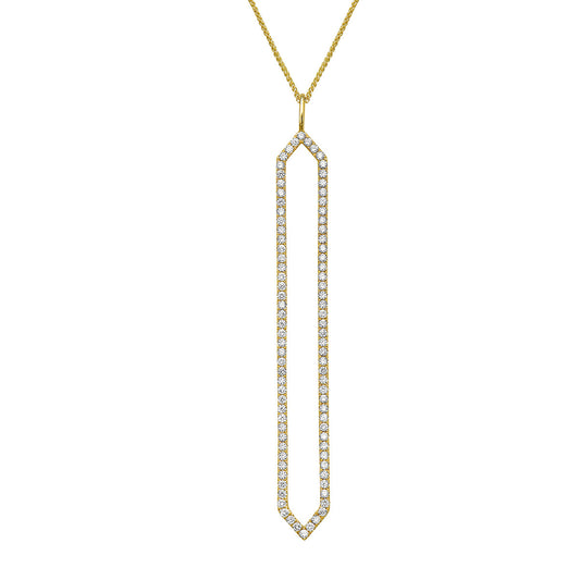 14K Yellow Gold Diamond Drop Pendant, 0.82ct