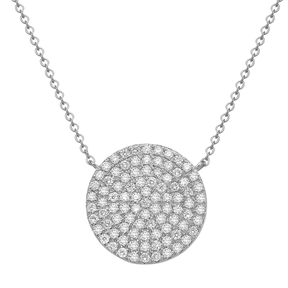 14K White Gold Diamond Pendant, 0.53ct
