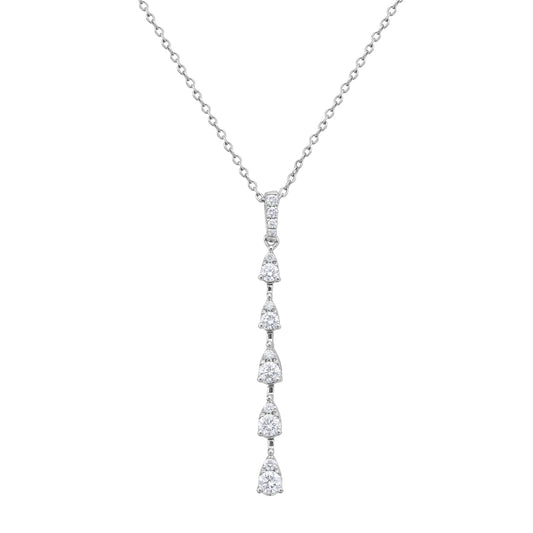 14K White Gold Diamond Pendant, 0.42ct