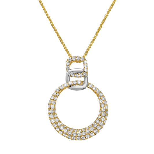 14K White Gold Diamond Pendant, 0.68ct
