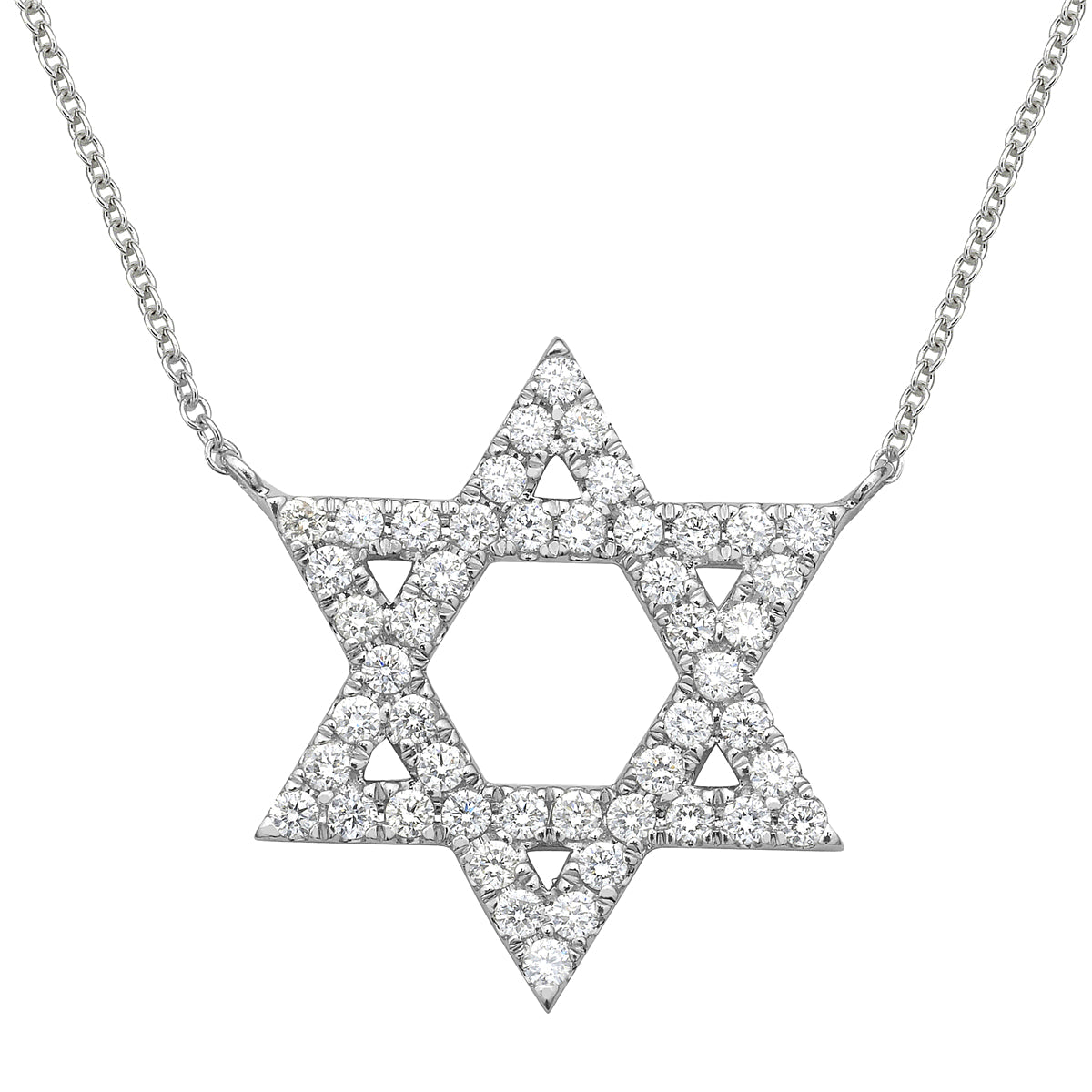 14K White Gold Diamond Pendant, 0.54ct
