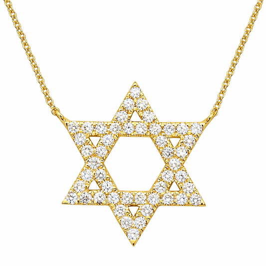 14K Yellow Gold Diamond Pendant, 0.54ct