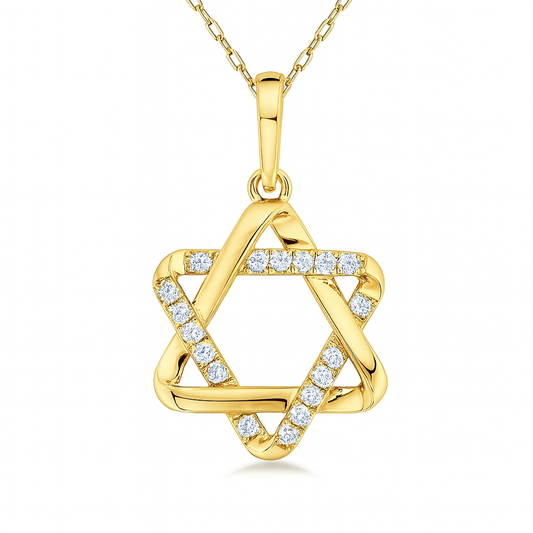14K Yellow Gold Diamond Pendant, 0.13ct