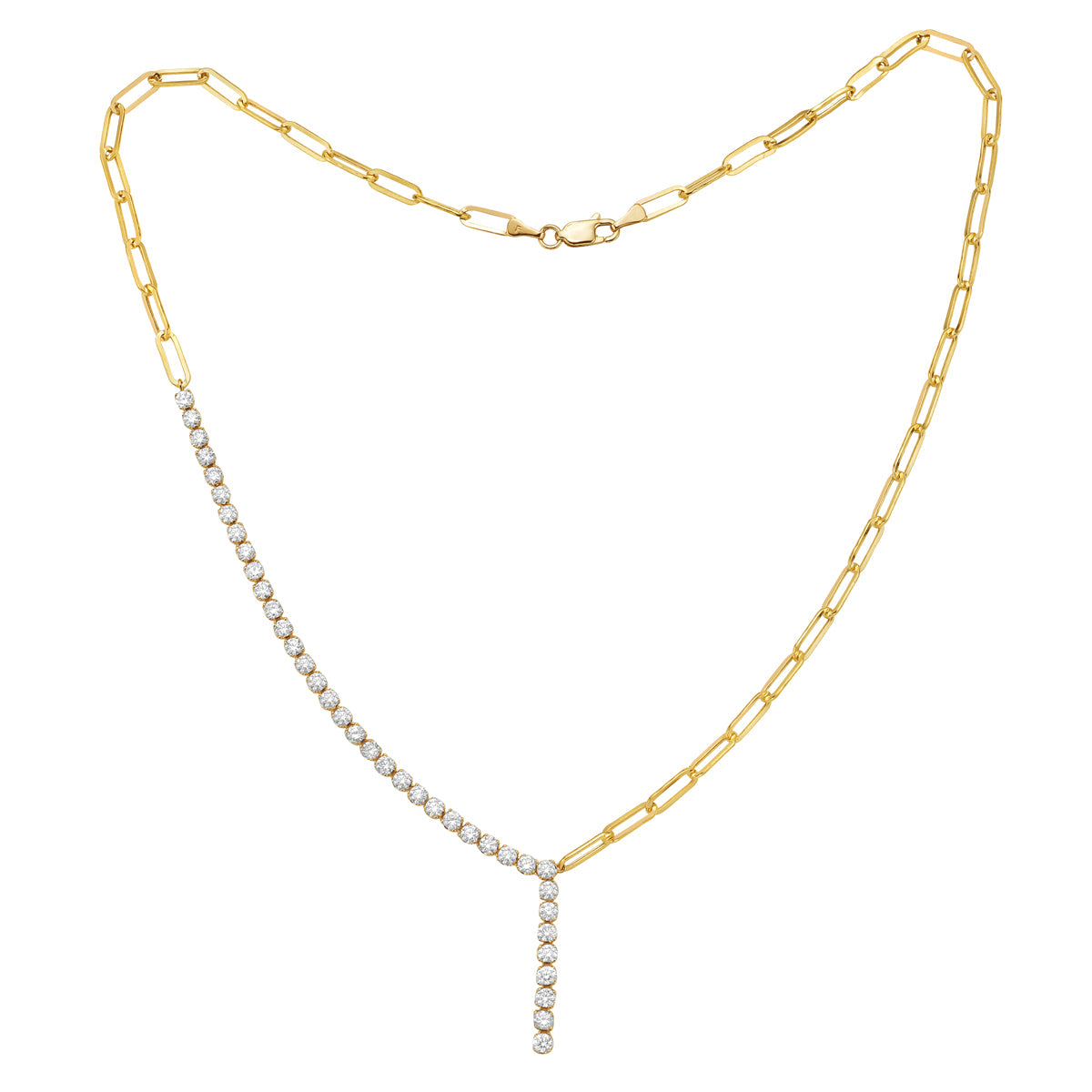 14K Yellow Gold Diamond Necklace, 3.02ct