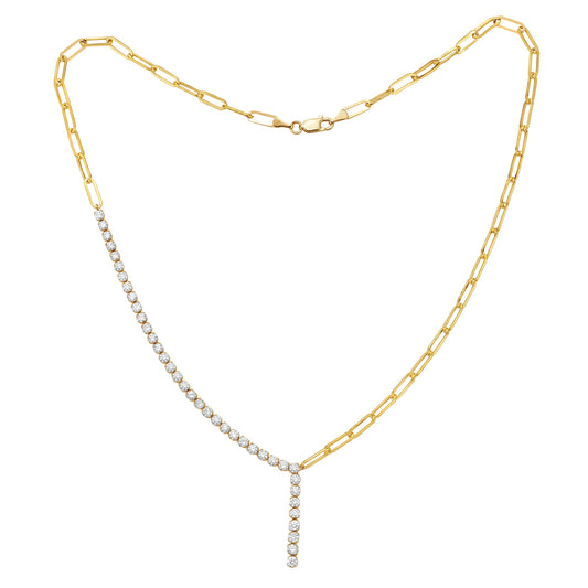 14K Yellow Gold Diamond Necklace, 3.02ct