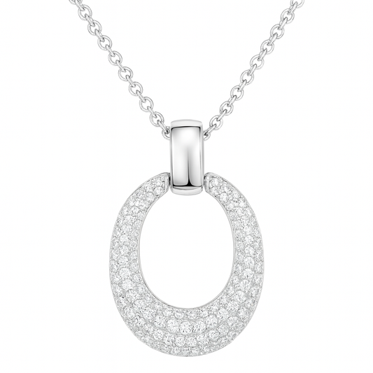 14K White Gold Diamond Pendant, 0.45ct