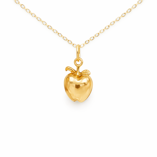 Tiny Apple Charm Necklace - 14k Gold Filled Jewelry - Handmade Necklace - Teacher Gift