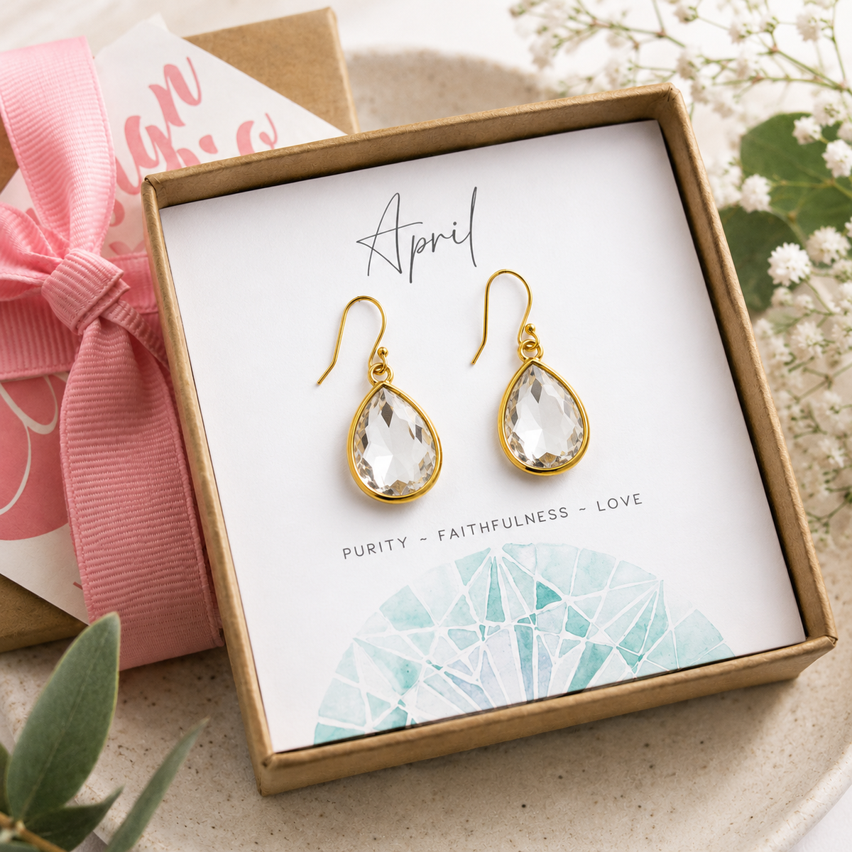 April Birthstone Earrings - 14k Gold Filled