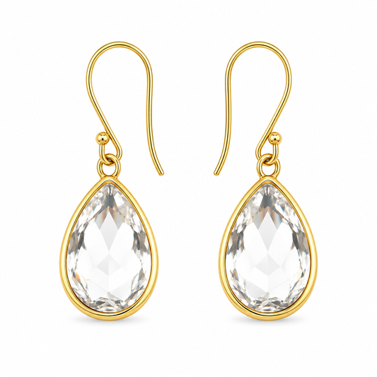 April Birthstone Crystal 14k Gold Filled Earrings