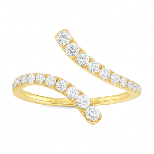 14K Yellow Gold Bypass Ring, 0.45ct