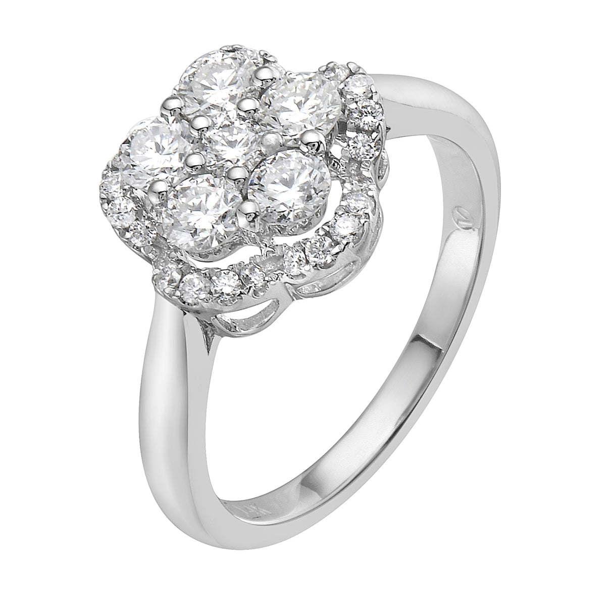 14K White Gold Diamond Ring, 0.77ct