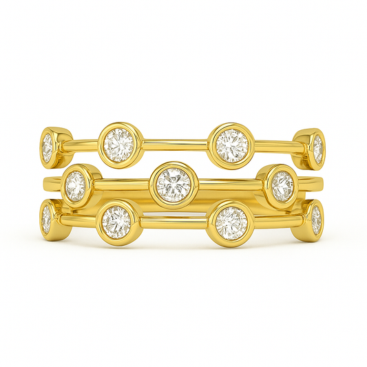 14K Yellow Gold Diamond Ring, 0.42ct