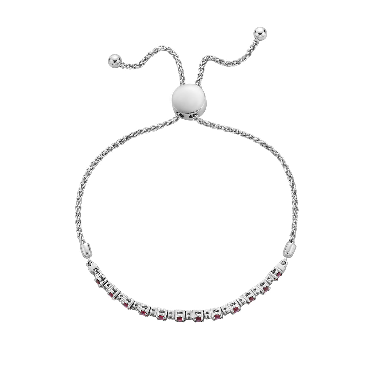 14K White Gold Ruby and Diamond Bracelet, 1.5ct