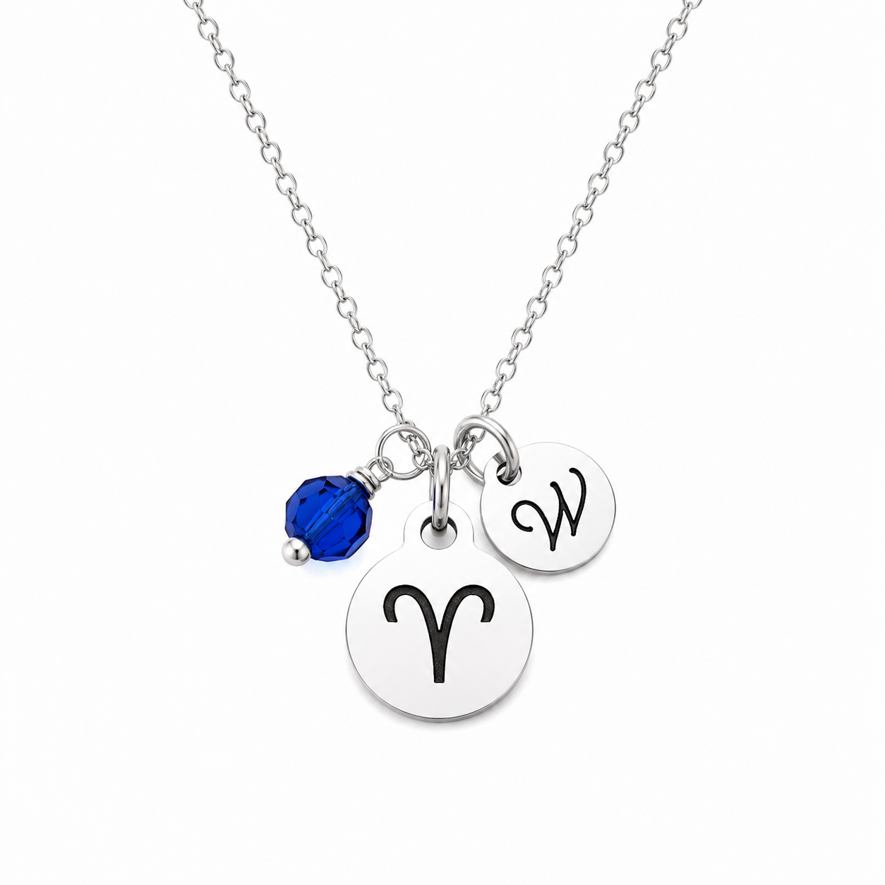 Aries Zodiac Personalized Sterling Silver Necklace