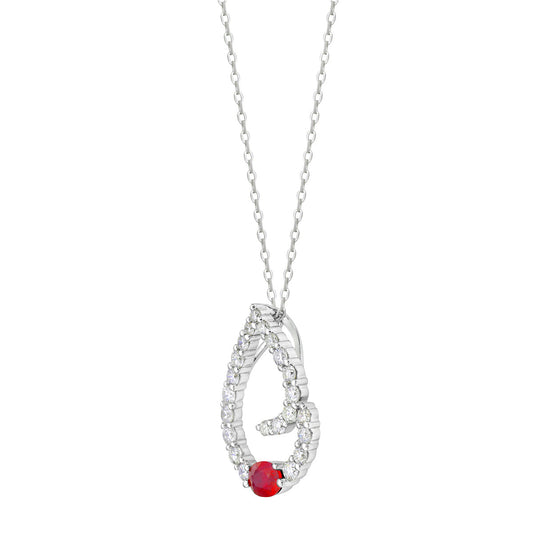18K White Gold Ruby Pendant, 0.47ct